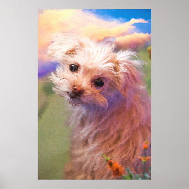 Póster Día 1 del Cachorro de Rescate de Malta "La Primera (Frente)