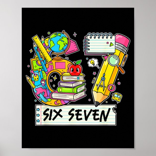 Póster Día 67 divertido de la escuela, Vibes divertido Se (Frente)