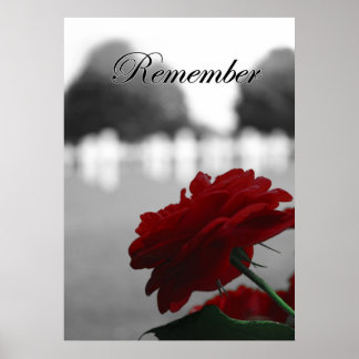 Póster Día conmemorativo de la Rosa Roja