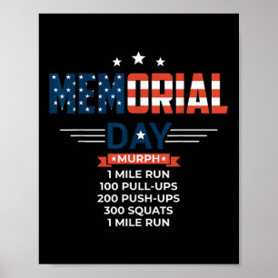 Póster Día Conmemorativo de Murph 2021 Workout Patriotic 