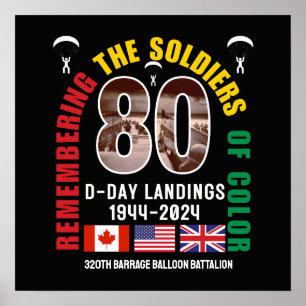 Póster DÍA D LANDINGS 80 Aniversario Soldados de color