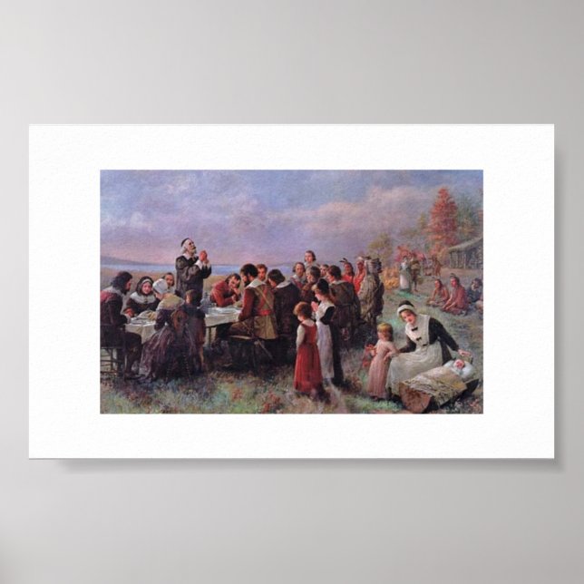 Póster Día de Acción de Gracias Brownscombe Vintage (Frente)