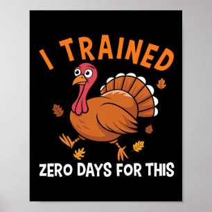 Póster Día de Acción de Gracias Corriendo Turkey Trot Ent
