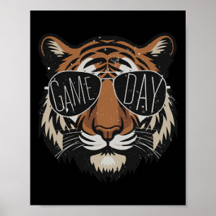 Póster Día de Acción de Gracias de touchdown de fútbol am