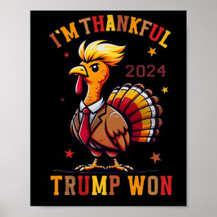 Póster Día de Acción de Gracias de Trump - Agradezco que