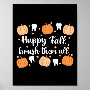 Póster Día de Acción de Gracias Dental Dentista Feliz Oto