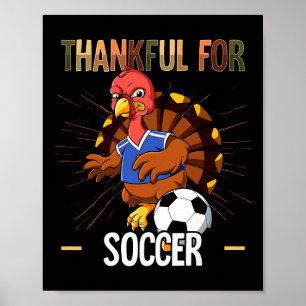 Póster Día de Acción de Gracias Divertido Feliz Pavo Aman