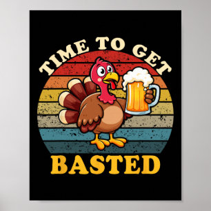 Póster Día de Acción de Gracias Divertido Momento de Pavo