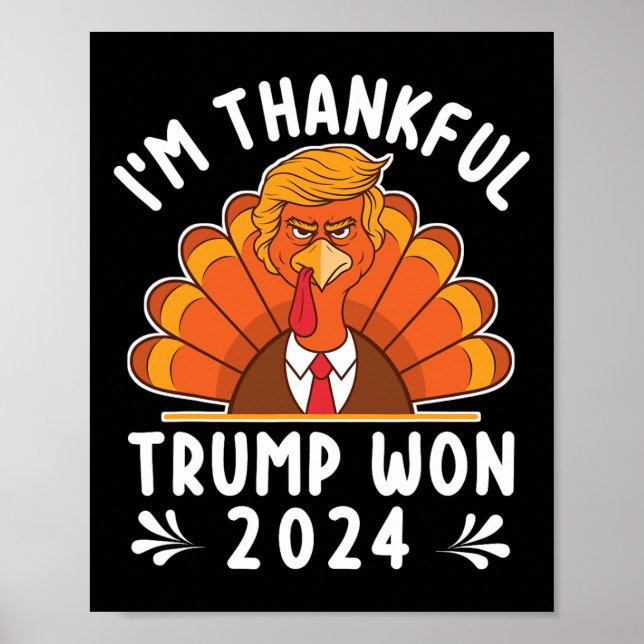 Póster Día de Acción de Gracias - Gracias a Trump ganó 20 (Frente)