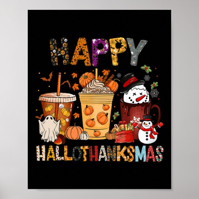 Póster Día de Acción de Gracias Hallothanksmas Navidades  (Frente)