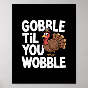 Póster Día de Acción de Gracias Humor de Otoño Tambalears