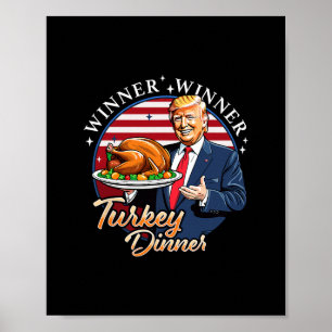 Póster Día de Acción de Gracias Humor Divertido Trump Gan