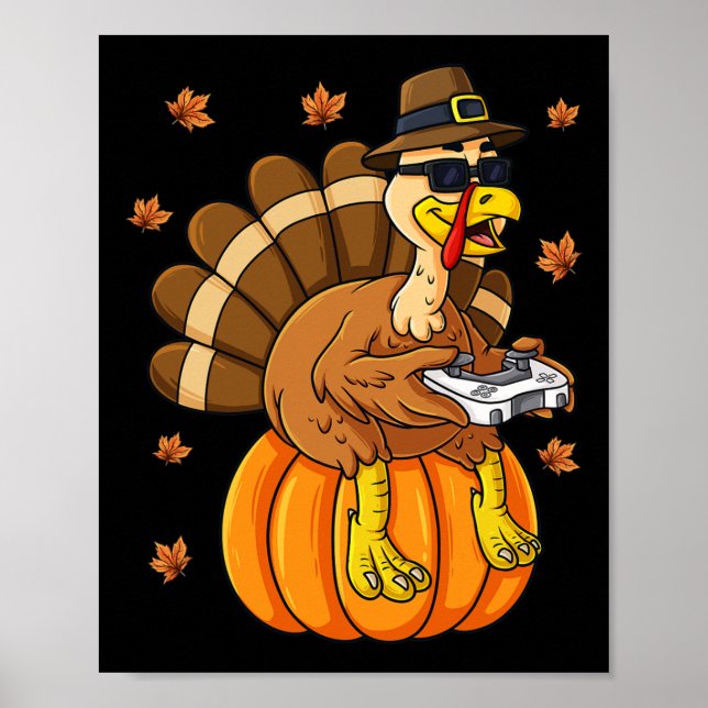Póster Día de Acción de Gracias Jugador de Turquía Calaba (Frente)