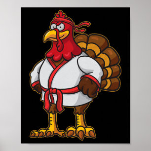 Póster Día de Acción de Gracias Mma Kickboxing Judo Karat