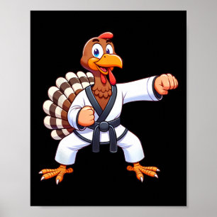 Póster Día de Acción de Gracias Mma Kickboxing Judo Karat