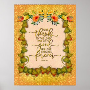 Póster Día de Acción de Gracias Otoño Caída Hoja de Arce
