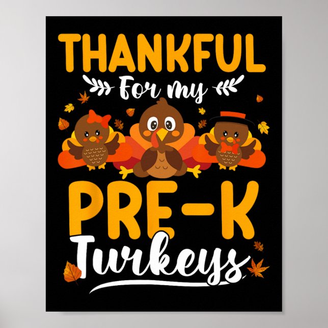 Póster Día de Acción de Gracias otoño otoño gracias a mis (Frente)