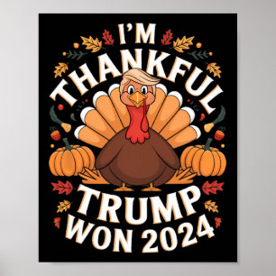 Póster Día de Acción de Gracias Trump Estoy Agradecido Tr