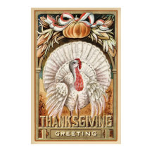 Día de Acción de Gracias Turquía blanca y saludos 