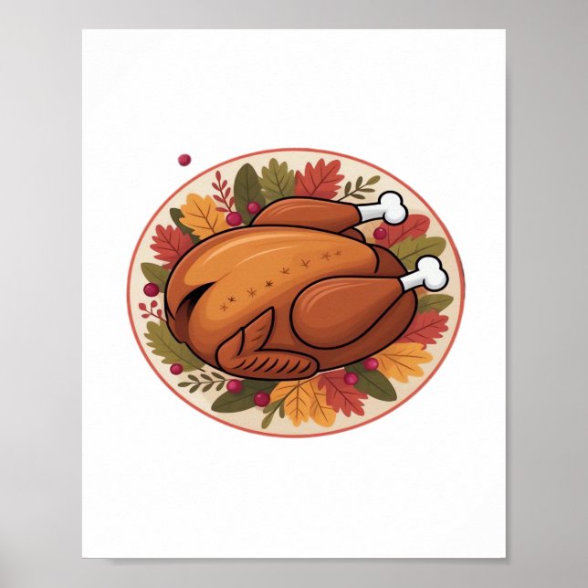 Póster Día de Acción de Gracias Turquía - Festividad de f (Frente)