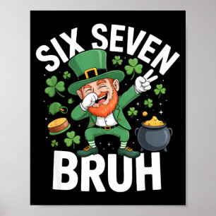 Póster Día de Bruh San Patricio seis siete meme duende 67