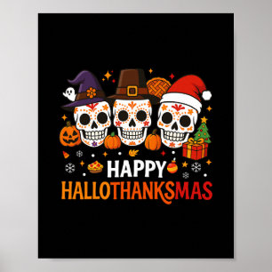 Póster Día de brujas Día de acción de gracias Navidad Fel