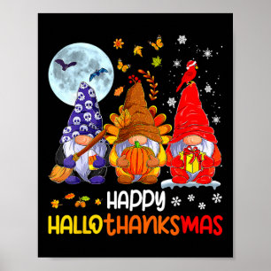 Póster Día de brujas Día de acción de gracias Navidad Fel