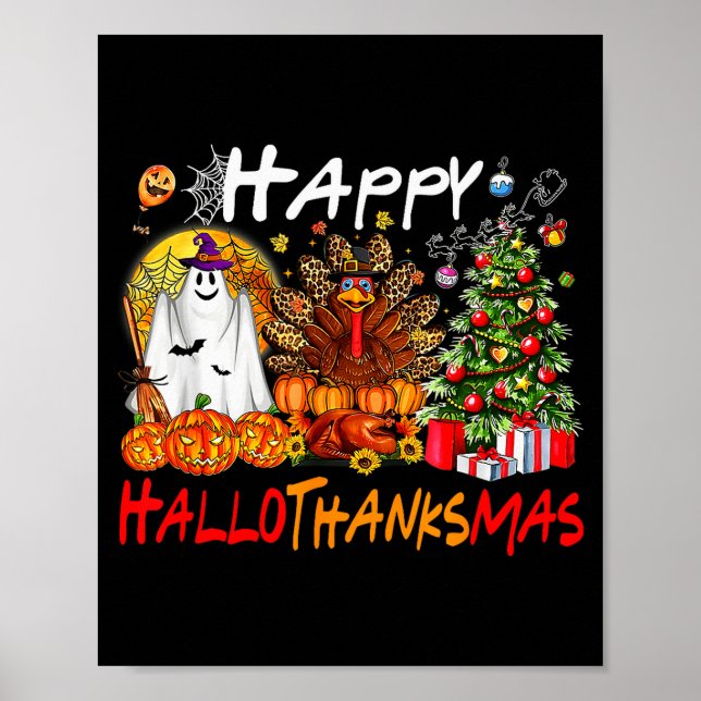 Póster Día de brujas Día de acción de gracias Navidad Pav (Frente)