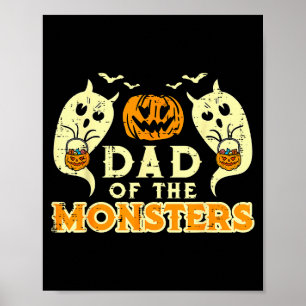 Póster Día de Brujas Papá de Monstruos Disfraz de Familia