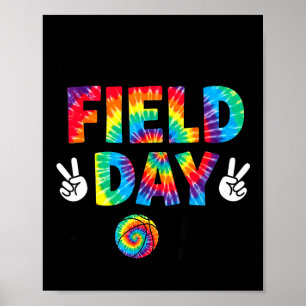 Póster Día de Campo 2026 Tie Dye Signo de Paz Profesor Es