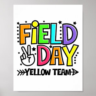 Póster Día de Campo Equipo Amarillo Divertido Para Niños