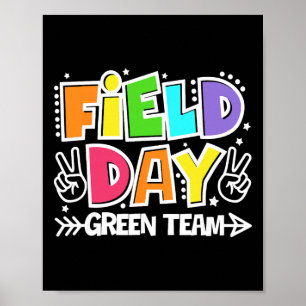 Póster Día de Campo Equipo Verde Divertido Para Niños Pro