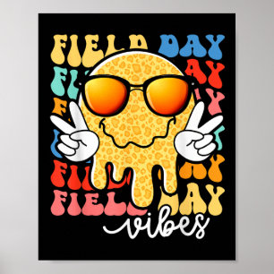 Póster Día de campo Víbes sonríe a maestros niños feliz F