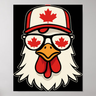 Póster Día de Canadá Bandera canadiense Hoja de arce Poll