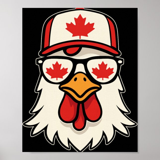 Póster Día de Canadá Bandera canadiense Hoja de arce Poll (Frente)