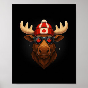 Póster Día de Canadá Bandera Canadiense Hojas de Maíz