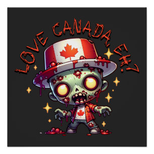 Póster Día de Canadá Zombie