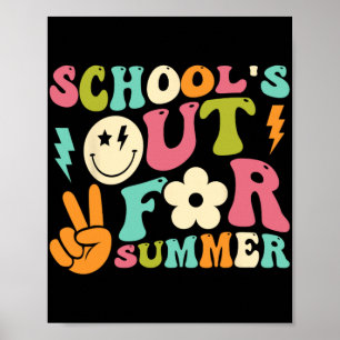 Póster Día De Colegios De Groovy Fuera Para La Enseñanza