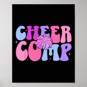 Póster Día de competencia de porristas Groovy Cheer Comp