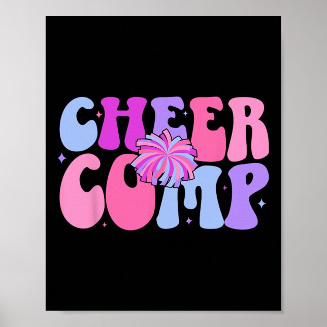 Póster Día de competencia de porristas Groovy Cheer Comp  (Frente)