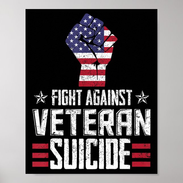 Póster Día de Concienciación sobre el Suicidio de Veteran (Frente)