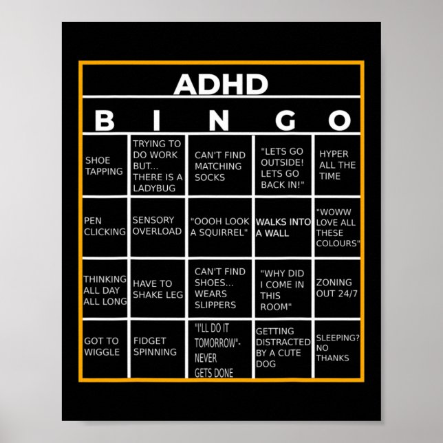 Póster Día de Concienciación sobre la Salud Mental Adhd B (Frente)
