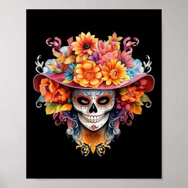 Póster Día De Cóstuma De Los Muertos H (Frente)