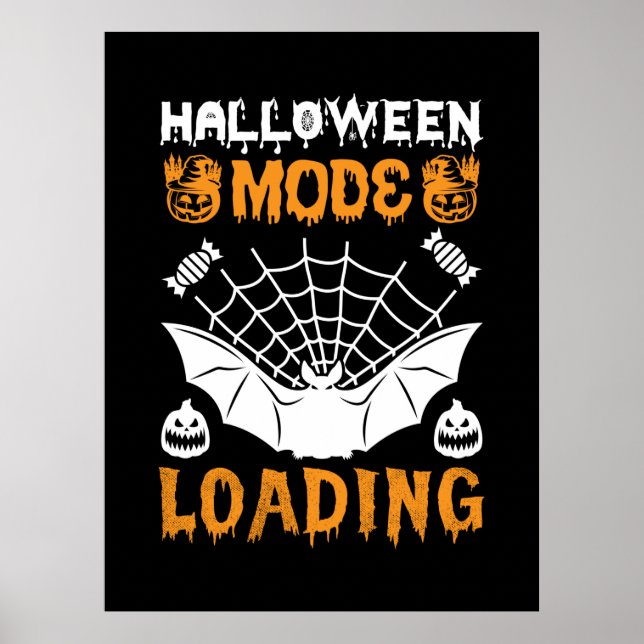 Póster Día de cumpleaños en modo Halloween (Frente)