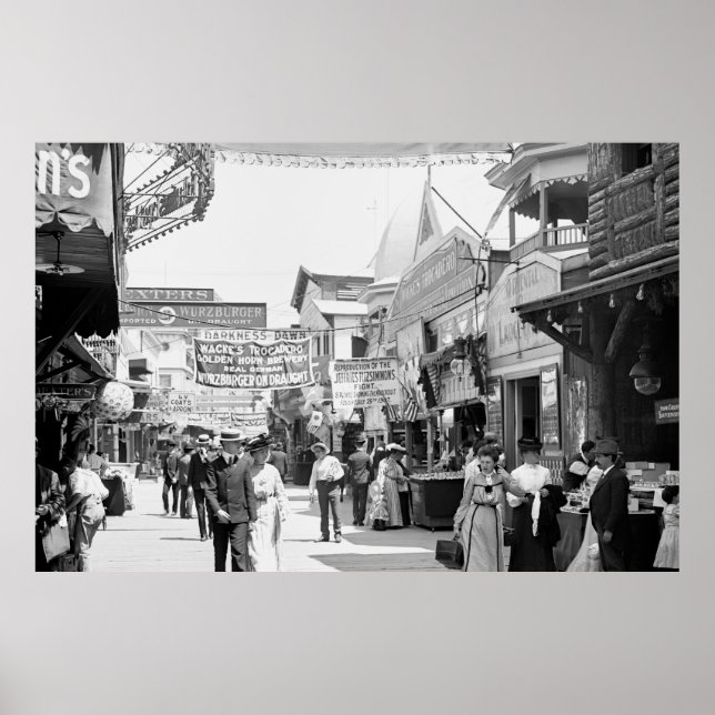 Póster Día de descanso en Coney Island 1903 (Frente)