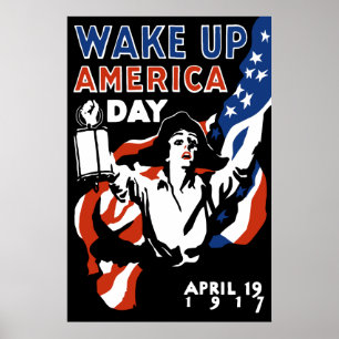 Póster Día de despertar en América — WWI