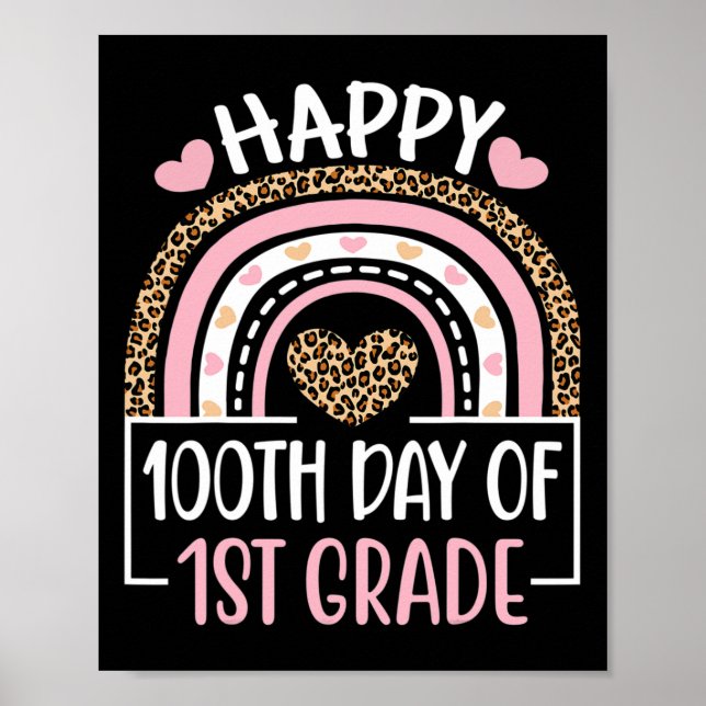 Póster Día De Diversión De Primer Grado 100 Días De Maest (Frente)