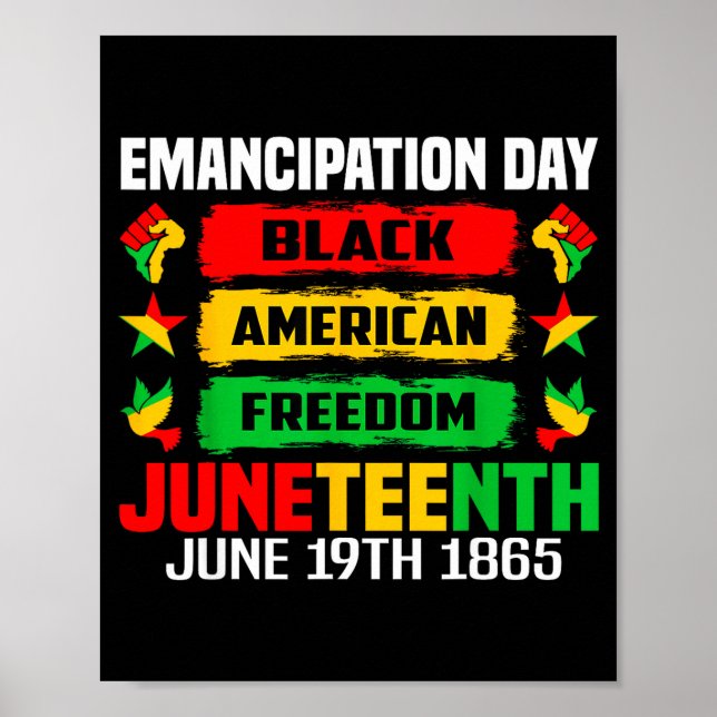 Póster Día de emancipación de Juneteenth negro 19 de juni (Frente)