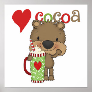Póster Día de fiesta del amor del cacao del oso