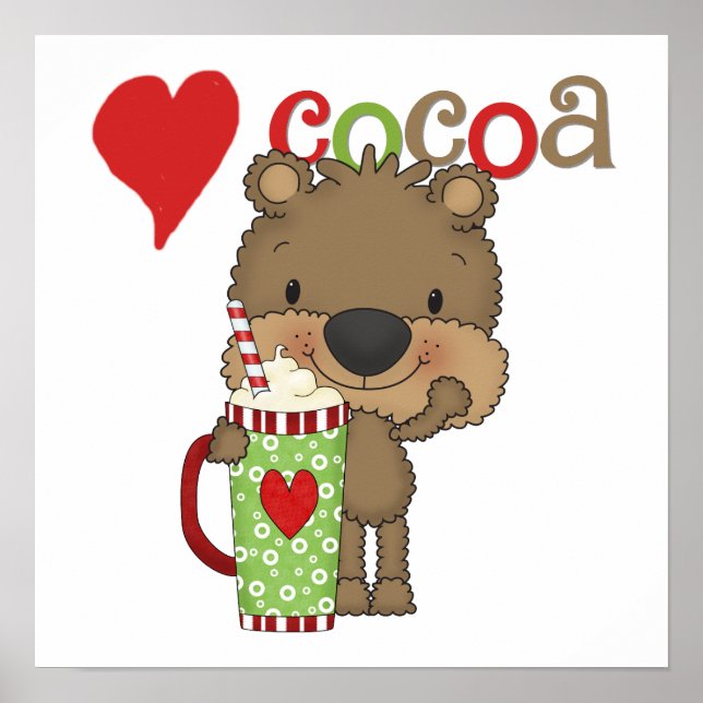 Póster Día de fiesta del amor del cacao del oso (Frente)